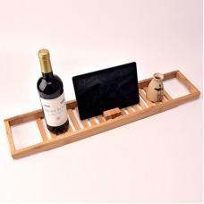 Bamboo Wood Bath Tub Rack Bathroom Shelf Tidy Tray Storage Caddy Organiser